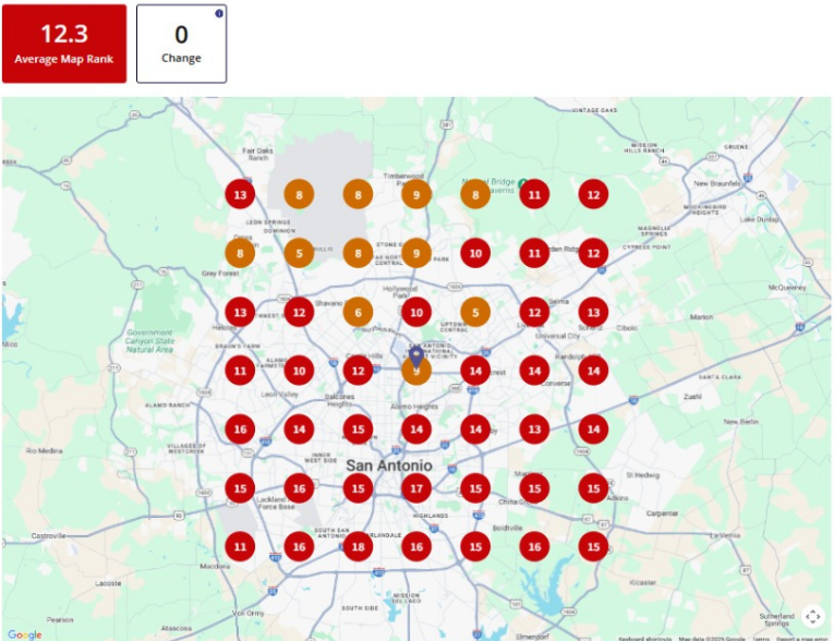 Before ranking heatmap for Blue Horizon Remodeling