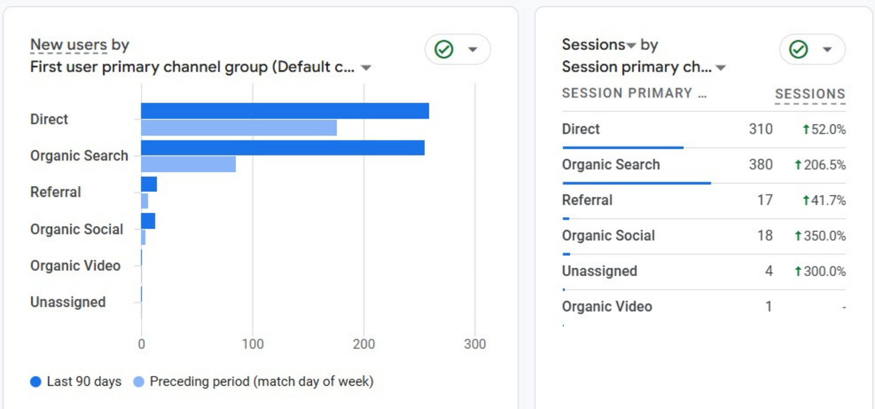 Blue Horizon organic traffic and conversion growth analytics