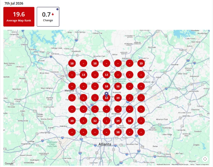 Before ranking heatmap for chimney inspection Sandy Springs