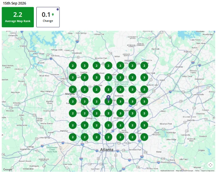 After heatmap for chimney repair sandy springs, average rank 2.2